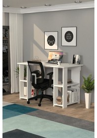 Resim Moonlife Hipo Kitaplıklı Çalışma Masası Beyaz 