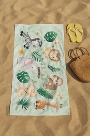 Resim denizlicotton Plaj havlusu, 80 x 150 cm Baskılı Havlu, Deniz Havlusu, Şezlong Havlusu Safari-75 x 150 