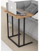 Resim Bofigo Metal Ayaklı Laptop Sehpası Kahvaltı Masası Çam 