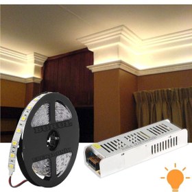 Resim burul Tavan Gizli Işık Bandı Şerit Led Aydınlatma Seti Amber Işık 10 Metre 