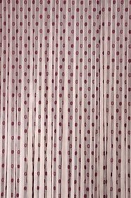 Resim KÜÇÜK PUANLI MODEL BORDO RENK HAZIR İP PERDE 300 * 270 cm 