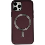 Resim 12 Kılıf Coco Deri Magneticsafe Silikon - BORDO-(5796) 