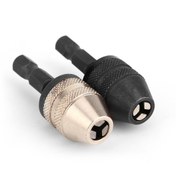 Resim 1 Adet Hızlı Değiştirilebilir Anahtarsız Matkap Mandren Adaptörü - 1/4" Altıgen Sap, Darbeli Sürücüler ve Tornavidalar için Kolay Uç Değişimi, Dayanıklı Siyah & Altın Renkli, Kendin Yap & Profesyonel Kullanım İçin İdeal, Çok Yönlü Alet Aksesuarı, Profesyonel Araç Görünümü, Sağlam Alet Yapısı 