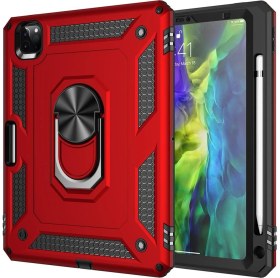 Resim AktarMobile Ipad Pro 11 2021 3. Nesil Kılıf Metal Yüzüklü Standlı Kalem Bölmeli Premium Vega 