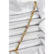 Resim 316L Çelik Gold Renk Karışık Renkli Kristal Taşlı Kadın Bileklik 