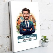 Resim Karikatürlü En Başarılı Erkek Emlakçı Kanvas Tablo 