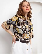 Resim Selenik Büyük Beden Yazlık Gömlek 436371712 Siyah 