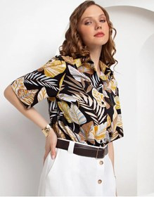 Resim Selenik Büyük Beden Yazlık Gömlek 436371712 Siyah 