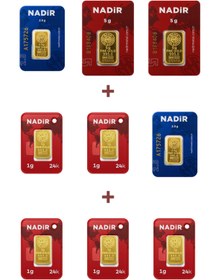 Resim Nadir Gold 24 Ayar 20 Gram Külçe Altın (2 Adet 5 Gram Külçe Altın + 2 Adet 2,5 Gram Külçe Altın + 5 
