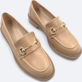 Resim Mirth Vizon Kadın Loafer Toka Detaylı Mat Suni Deri Makosen Günlük Ayakkabı Vizon 