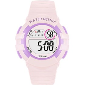 Resim Moveevo Çocuklar İçin Spor Akıllı Saat - Parlak Işıklı, Su Geçirmez, Çarpıtkor, Zamanlayıcı Ve Takvim Özellikli Pembe Kol Saati Çok Renkli 