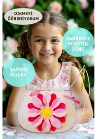 Resim Keçe Dikiş Seti , Çiçekli Keçe Çanta, Kendin Yap Çocuk Çantası 