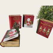 Resim 1 adet Noel Kitap Şeklinde Teneke Kutu - Vintage Noel Baba, Kapaklı Kapağı, Kırmızı ve Yeşil Tatil Süsleri, Parti Hediyeleri, Hediye Ambalajı - Dayanıklı Demir Yapı Noel, Yeni Yıl, Ev, Ofis veya Sınıf Dekorasyonu için - Şenlikli Depolama Konteyneri, Noel Süsleri, Mevsimlik Ev Aksesuarı, Şirin Tasarım, Dekoratif Kapağı, Süs Depolama, Noel Depolama, Noel Süsü Depolama, Noel Dekorasyon Depolama, Süs Depolama Kutusu 