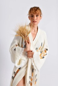 Resim Brandsmithshop Golden Altın Rengi Wheat Kimono Çok Renkli 