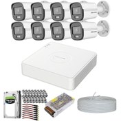 Resim HIKVISION COLORVU GECE-KARANLIKTA 7/24 RENKLİ 8 KAMERALI SET 1TB 