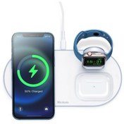 Resim Mcdodo 3İn1 Iphone Air Pod Apple Watch Magsafe Kablosuz Şarj Cihazı Beyaz Ch-7060 Diğer