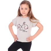Resim Toontoy Kız Bebek Tavşan Baskılı Nakışlı Tişört Yeşil 
