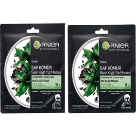 Resim Garnier Saf Kömür Matlaştırıcı Kağıt Maske 2'li Set 