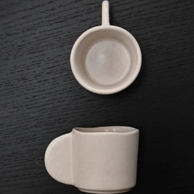 Resim Native El Yapımı Seramik 6 Parça Espresso Fincan Seti - Krem 