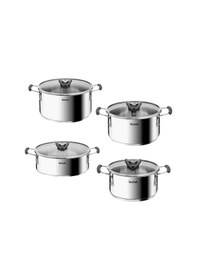 Resim Tefal Optispace 8 Parça Çelik Tencere Seti 587635 