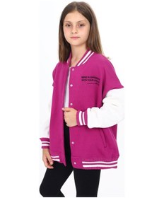 Resim Toontoy Kız Çocuk Nakışlı Kolej Hırka Mürdüm 