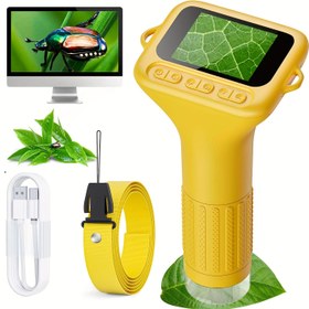 Resim RIVGOT USB Mikroskop, Çocuklar için Mini Cep Taşınabilir Makro 1000× Büyüteç ile Fotoğraf ve Video Kamera - Keşif & Seyahat Hediyesi (Şükran Günü, Cadılar Bayramı, Noel) Erkek Kız 3-12 Yaş İnceleme Eğitici Bilim Oyuncak Seti, 3. Sürüm 