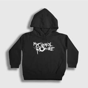 Resim Presmono Unisex Çocuk Logo My Chemical Romance Kapüşonlu Sweatshirt Siyah 