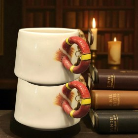 Resim Bonita Bon Luxe Harry Potter ve Hermione 3D Kabartmalı Charm Hediyeli El Yapımı 2 'li Seramik Kupa Mug 