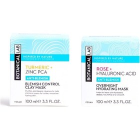 Resim Botanical Lab Gül Hyaluronik Asit Nemlendirici Gece Maskesi 100 ML + Zerdeçal Leke Kontrolü Kil Maskesi 100 ML 