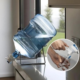 Resim Pratik Su Sebili / Metal Stant + Musluk / Standart Damacana Uyumlu / Sızdırmaz Su Valfi 