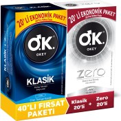 Resim Okey Klasik 20'li Prezervatif & Zero 20'li Prezervatif 