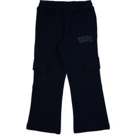 Resim U.S. Polo Assn. Kız Çocuk Lacivert Cep Detaylı Parlak Baskılı Eşofman Altı 50316892-VR033 