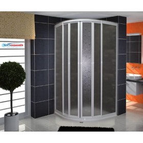 Resim nokta duşakabin 100x100 Oval Teknesiz Mika Duşakabin Nd407 