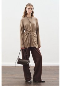 Resim Manuka Beli Bağlama Tasarımlı Bluz Vizon Vizon 