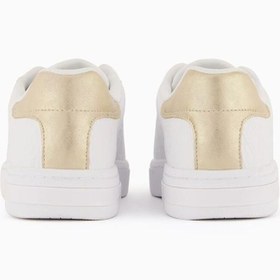 Resim Armani Exchange Kadın Kabartma Monogram Desenli Sneaker - Beyaz 