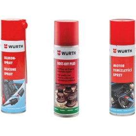 Resim Würth Araç Bakım Seti Silikon Sprey, Motor Temizleme, Pas Çözücü 