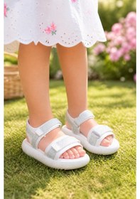 Resim Mini Bonito Kız Çocuk Rahat Taban Günlük Sandalet Beyaz 
