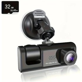 Resim Dashanshop Baideluo Çift Lensli Araç Kamerası 1080p Ön 480p İç Kamera 32gb Hafızalı Araç Şarj Kayıt 