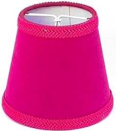 Resim Sutaşı İşlemeli Mini Boy Maşalı Avize Abajur Başlığı Mum ampul üstüne takılır 14cm (Fuşya) 