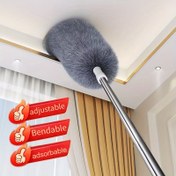 Resim 1 Adet Bükülebilir Başlıklı ve Ayarlanabilir Metal Saplı Geri Çekilebilir Toz Alma Aparatı - Yüksek Tavanlar, Mobilya, Araç ve Tavan Fanları için Yıkanabilir Yeniden Kullanılabilir Tüy Toz Alma Aracı - Ev & Otomotiv Temizliği İçin Çok Amaçlı Yüzey Temizleme Aleti, Toz Temizleyici, Araç Detaylandırma Aksesuarı 