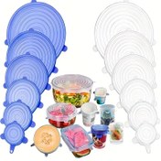 Resim 6/12 Adet/Set Gıda Sınıfı Esnek Kapaklar, Yeniden Kullanılabilir Geri Çekilebilir Kase Kapakları, Meyve ve Sebze İçin Çok Amaçlı Saklama Kapakları, Bulaşık Makinesine Uygun Saklama Kapakları 