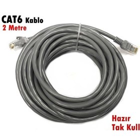 Resim Fully 2Metre Cat6 Kablo Hazır Fişli Tak Kullan 