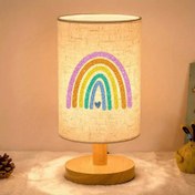 Resim Güneş Çizgisi Baskı Atmosfer Yatak Lambası, Yatak Odası ve Yurt için LED Işık, İç Mekan LED Lambası, Kumaş Gölgelik; Tatil Aydınlatması için Uygun, Yatak Lambası Aydınlatması için Mükemmel 