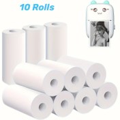 Resim 10 Rulo Termal Yazıcı Kağıdı, Anında Kamera için Uygun, 65 Gram Pürüzsüz Yüzey, Yeniden Kullanılabilir Fotoğraf Baskı Ekleme, Güvenli BPA-Free, Mürekkepsiz 