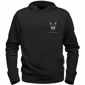 Resim Alfa Tshirt Bulldog Baskılı Çocuk Siyah Sweatshirt 