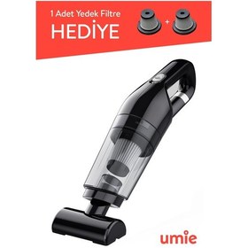 Resim Umie Els24 Emiş Kablosuz Şarjlı Taşınabilir Type-c Ev Ve Araç El Süpürgesi 6000pa Siyah 50w 400 Mah 