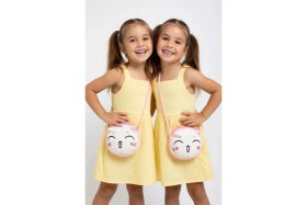 Resim Mollycrush Gülen Kedi Tasarımlı Mini Peluş Çocuk Aksesuar Çantası - Yumuşak Dokulu Omuz Askılı Cüzdan 