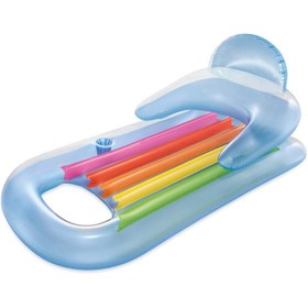 Resim Şişme Havuz Deniz Yatağı - Sultan Yatağı - Bardaklıklı - Mavi (58802EU) 