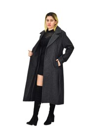Resim Kadın Balık Sırtı Uzun Kaşe Kaban Bgl-st04116 Füme 