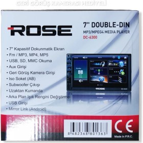 Resim Rose DC-6300 Bt 7 Inç Double Oto USB Sd Bluetooth Teyp 